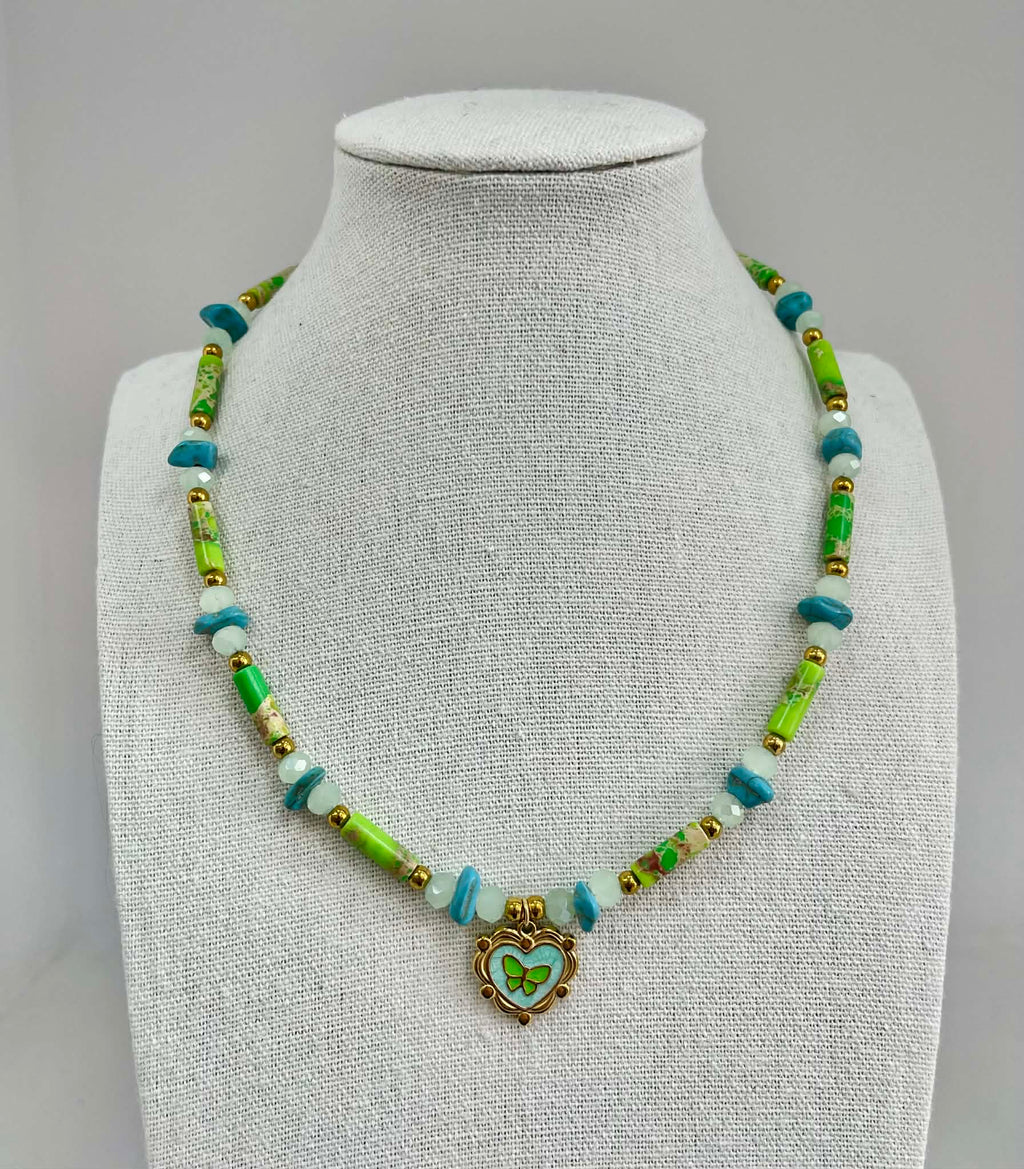 Charm heart & butterfly