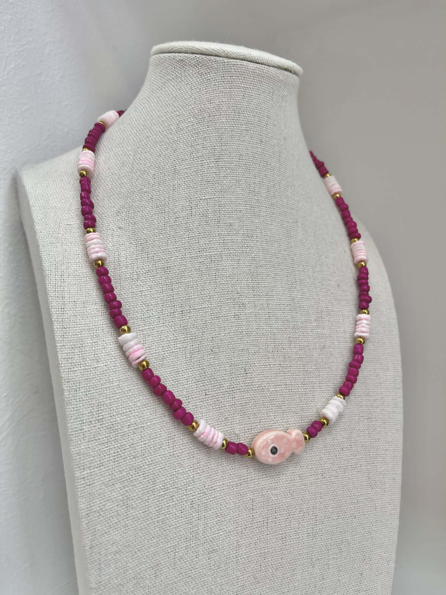 Pink Fish Necklace