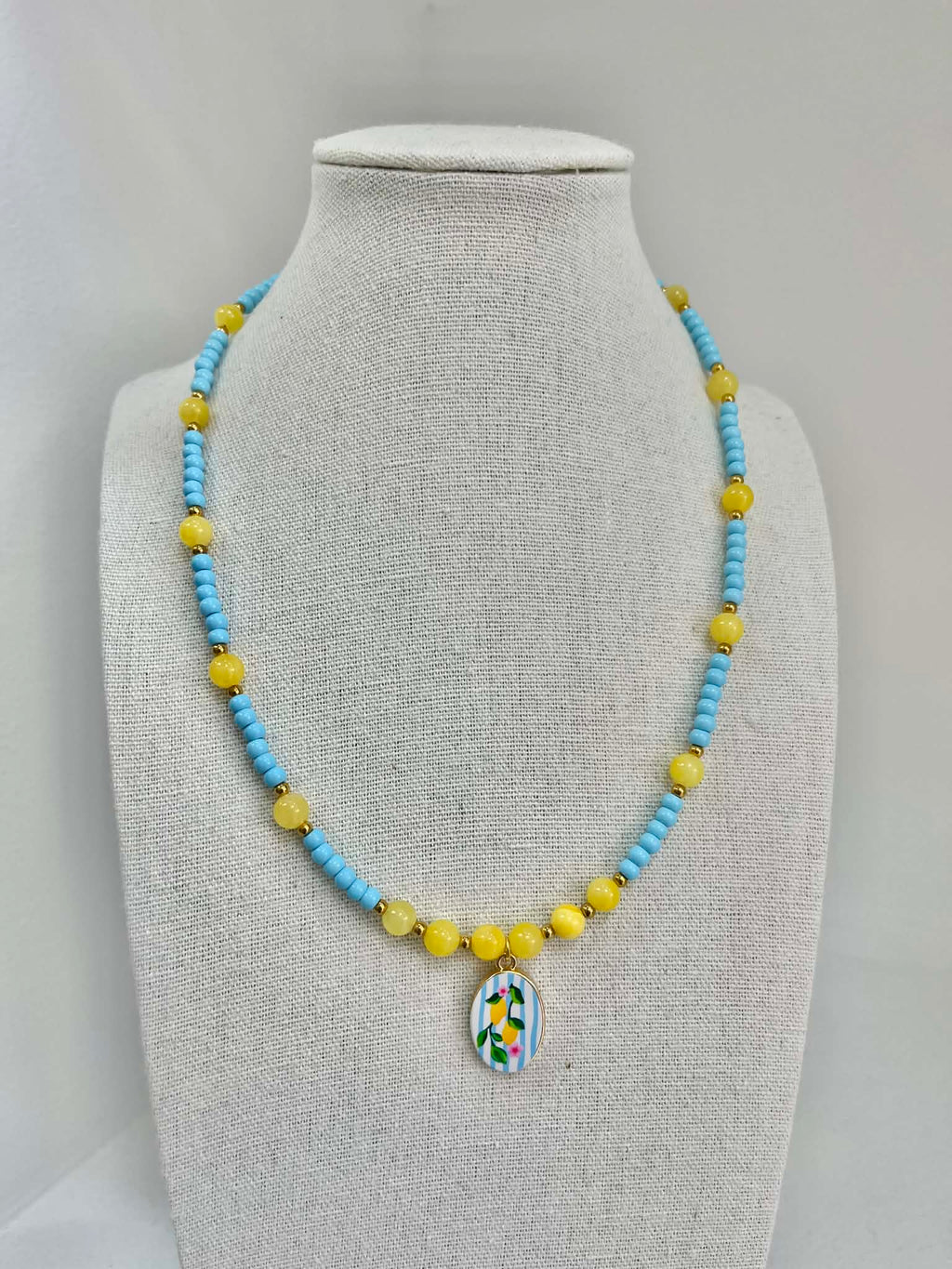 Lemon Blue - Handmade Necklace