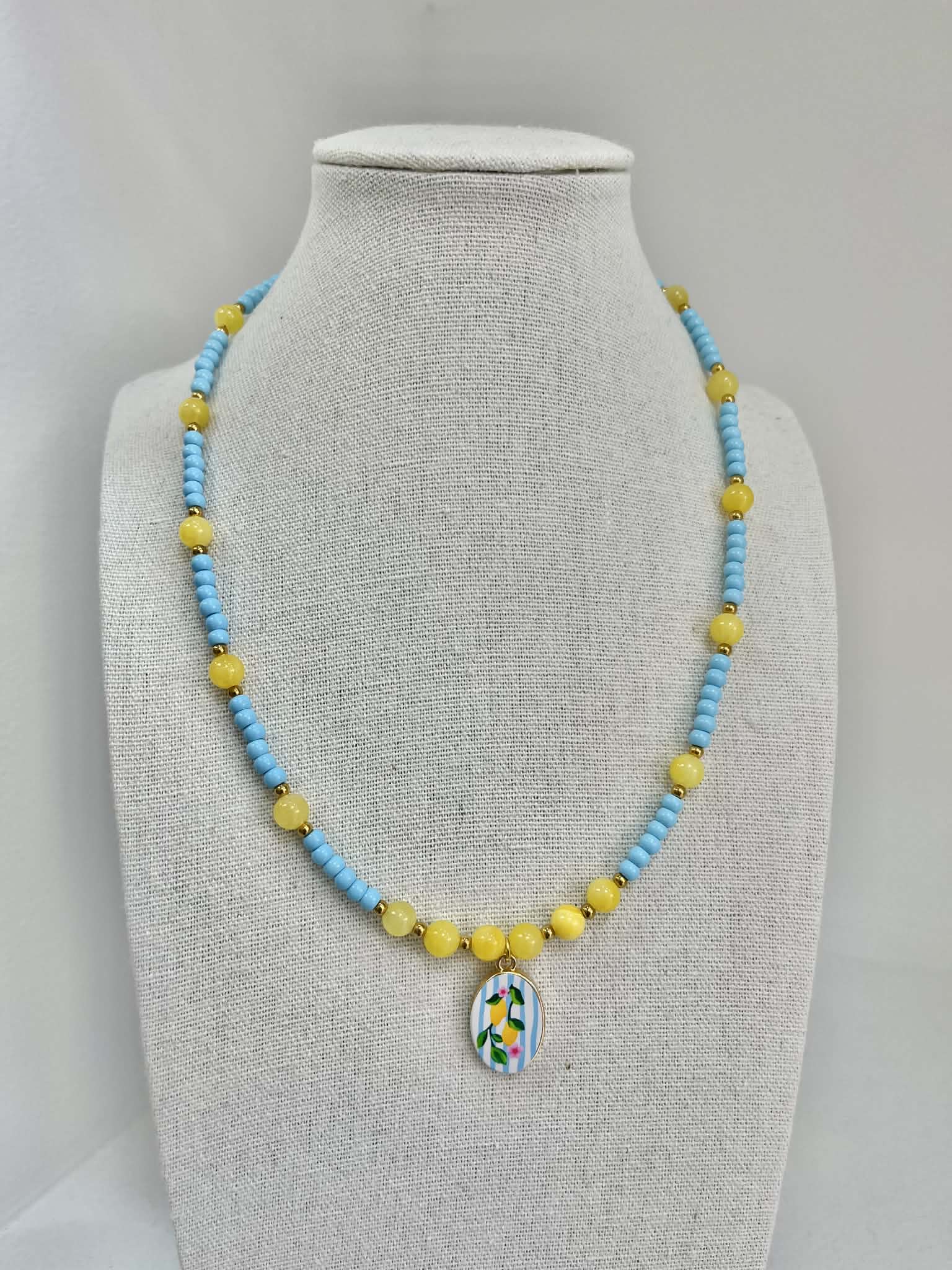 Lemon Blue - Handmade Necklace