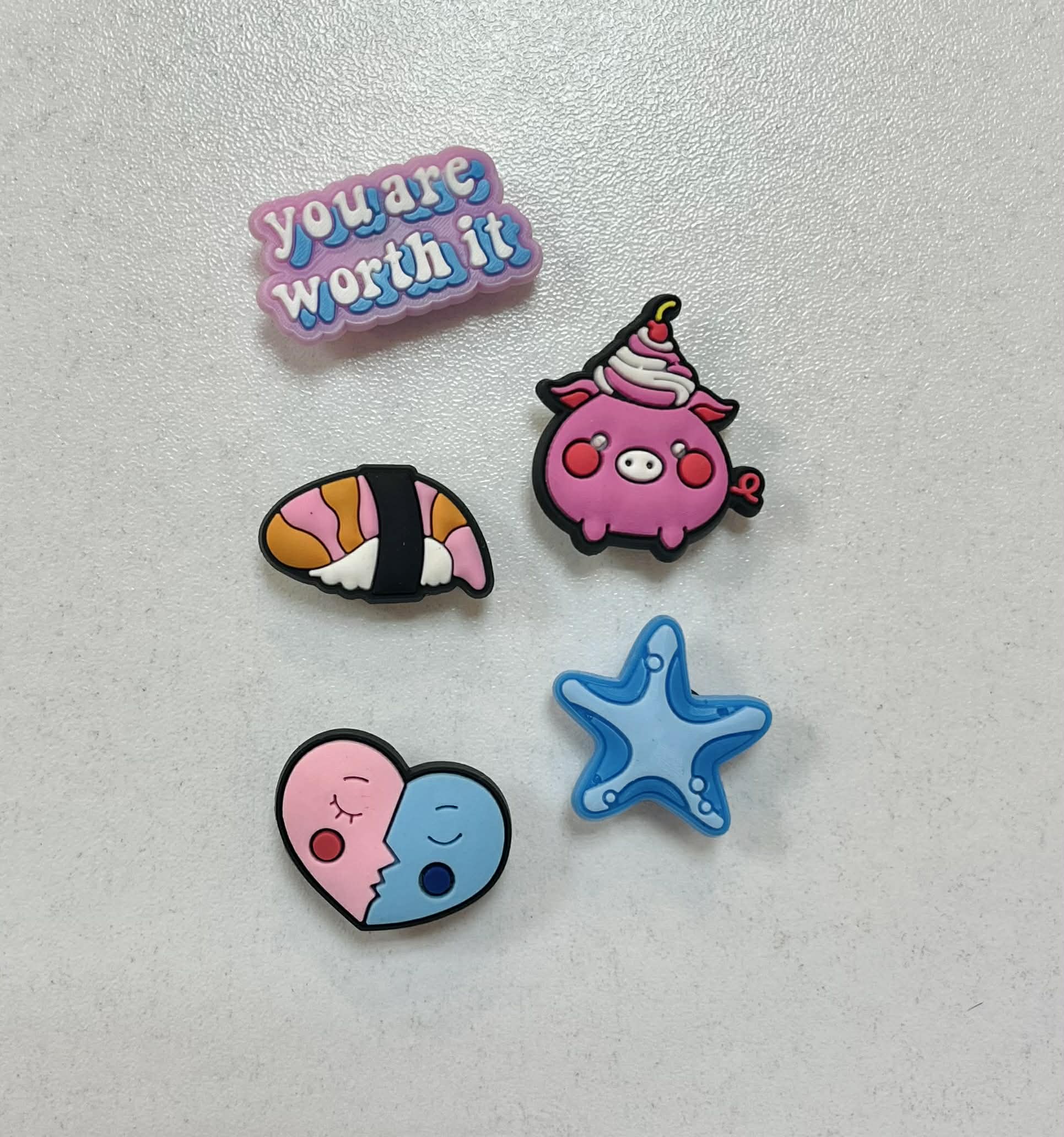 Crocs charms pink blue 5τμχ