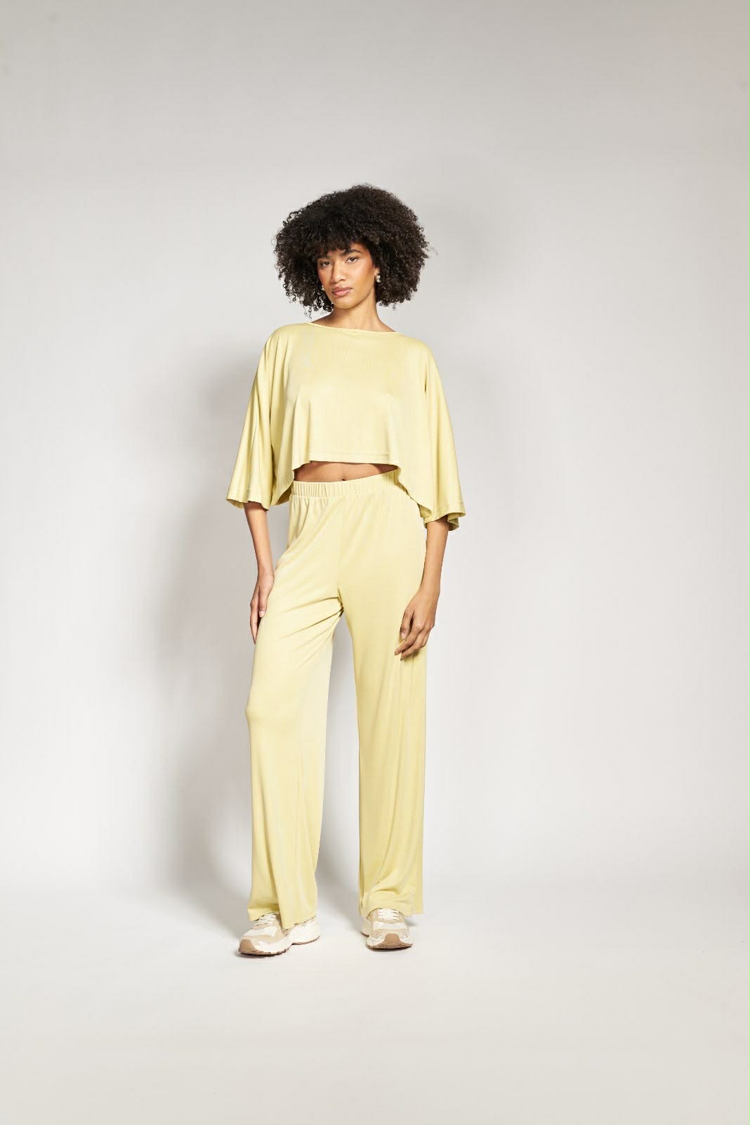 Crop Oversized Μπλούζα με Χαλαρή Εφαρμογή