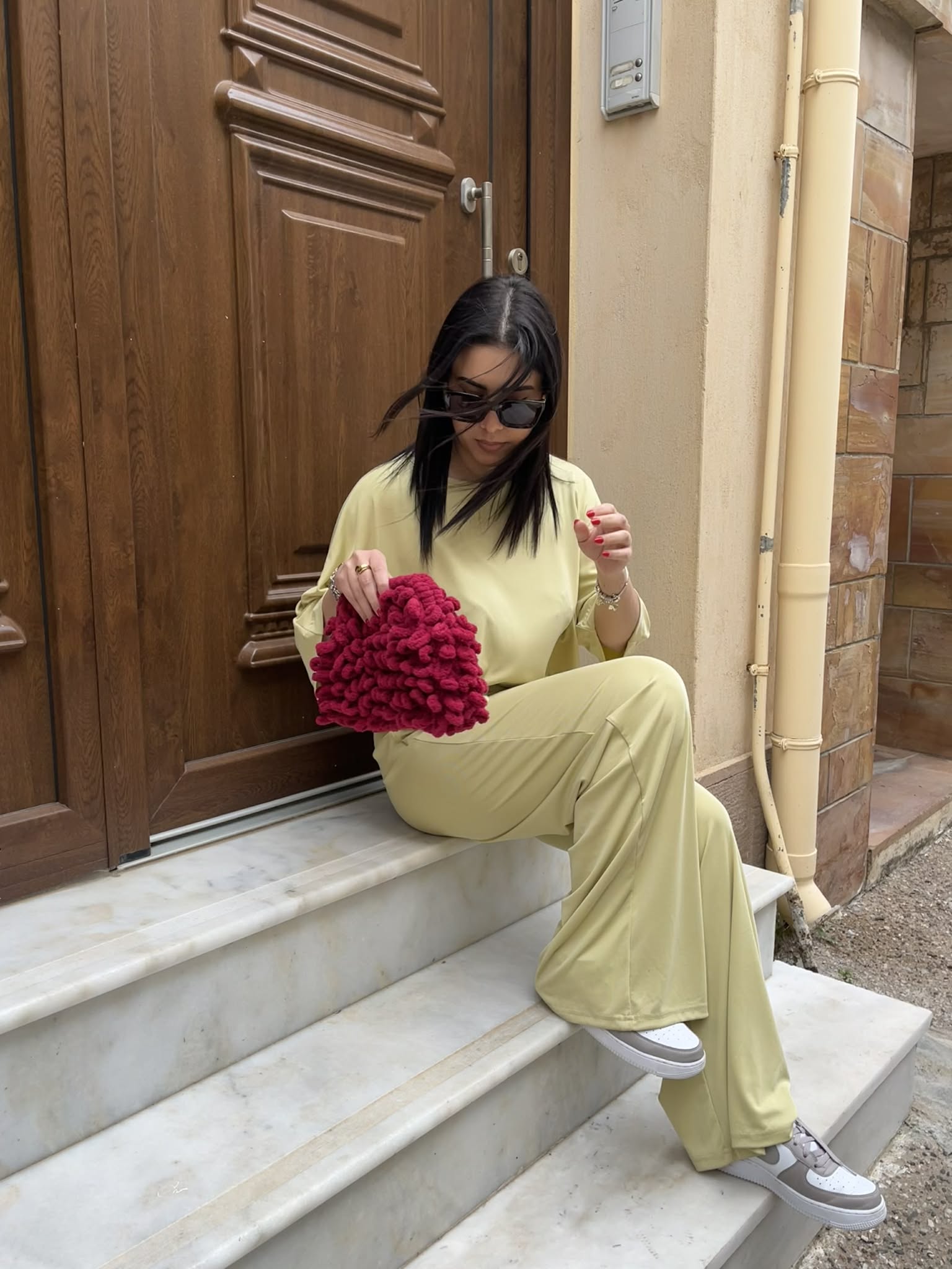 Crop Oversized Μπλούζα με Χαλαρή Εφαρμογή