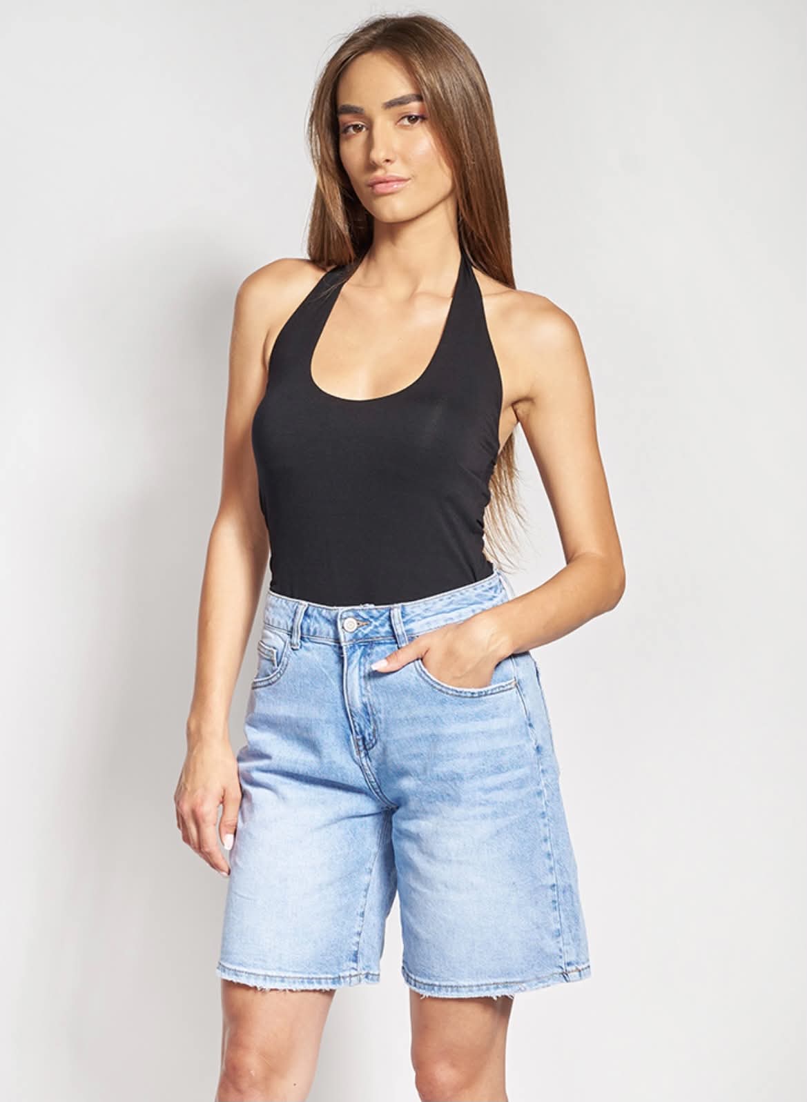 Halter Top Bamboo Μαύρο