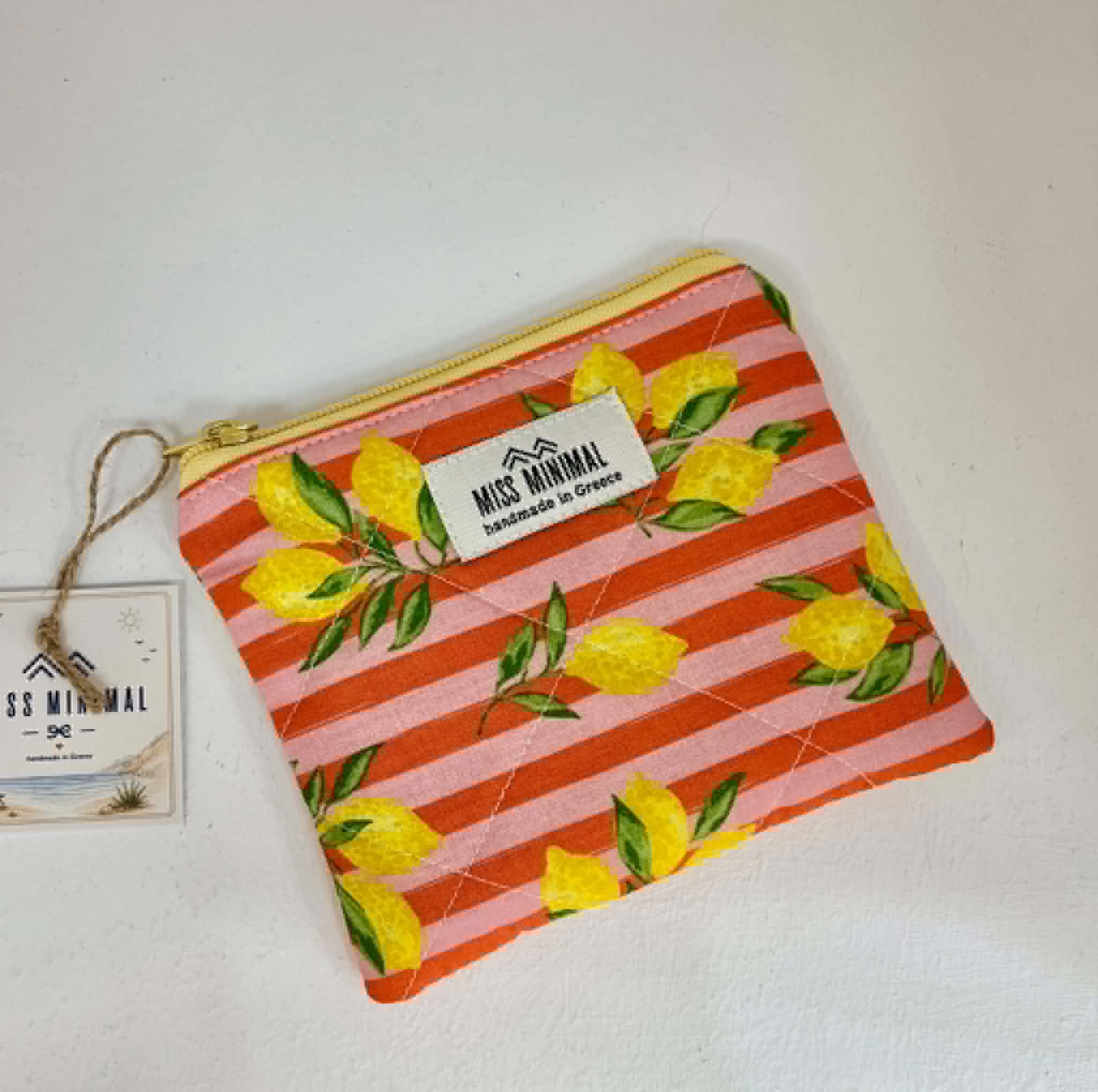 Pink Lemons Mini Zipper Pouch