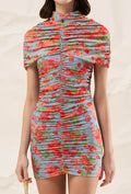 Floral Dress With Gripping