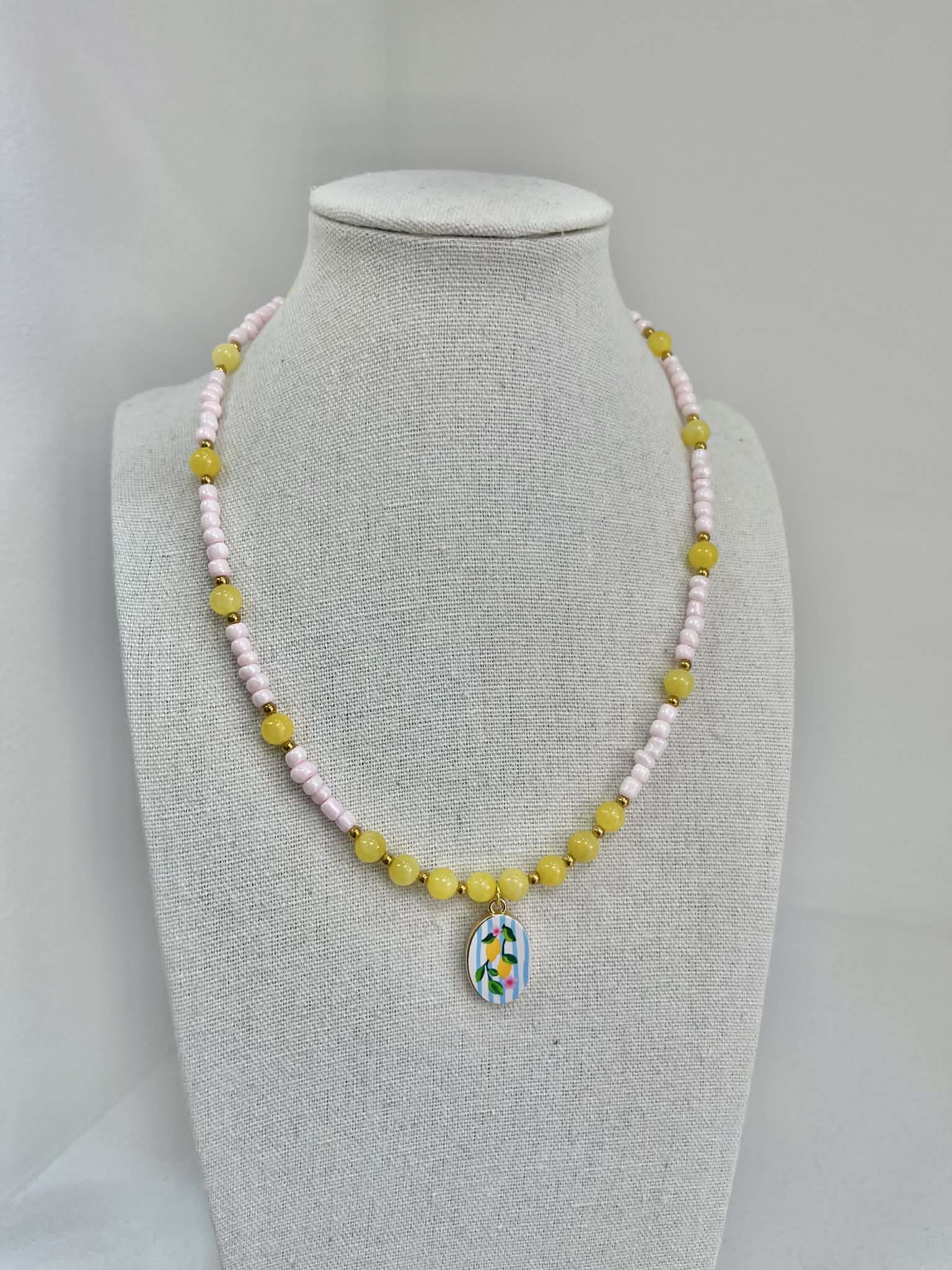 Lemon Pink - Handmade Necklace