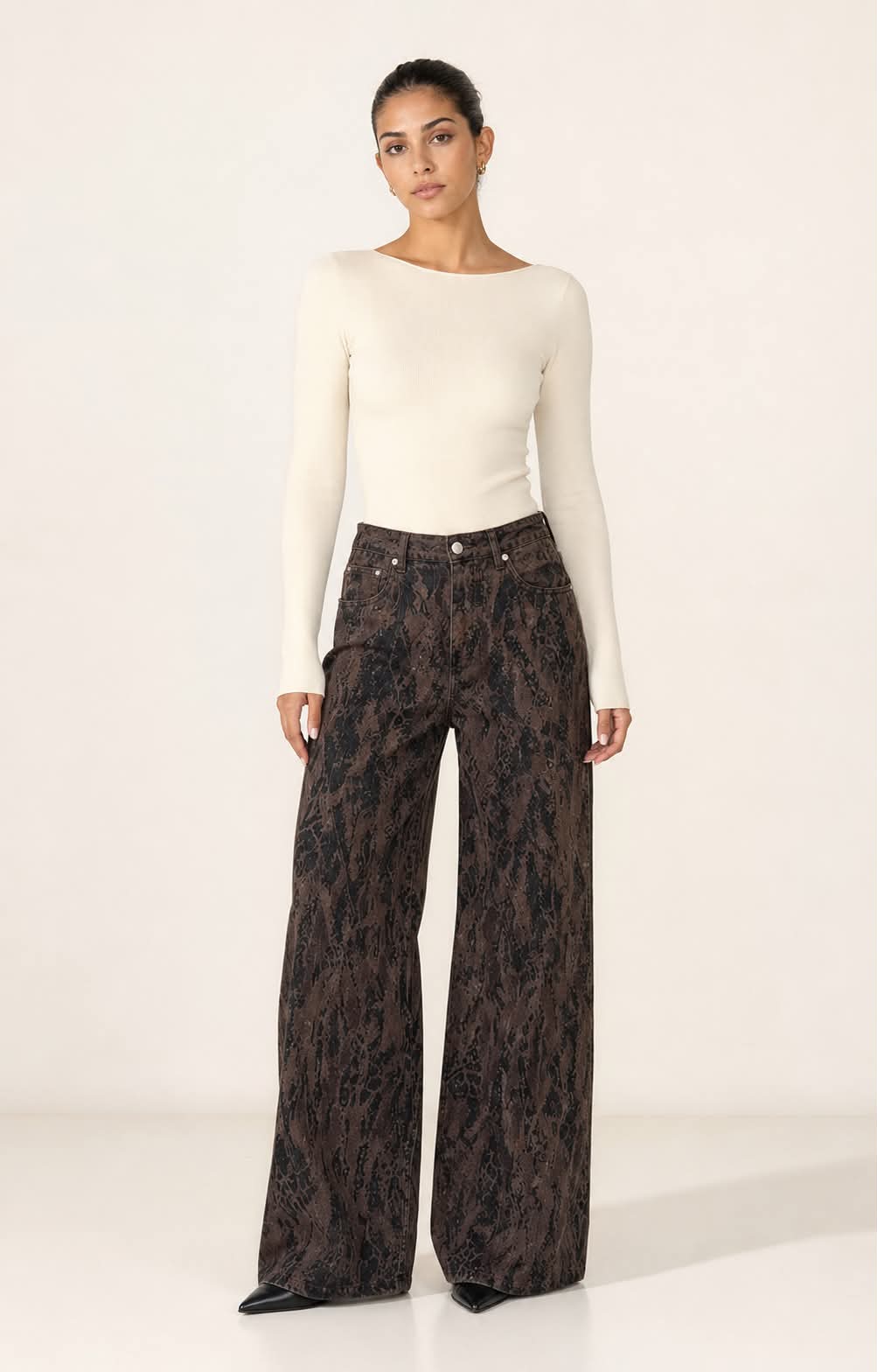 Wild Mocha Wide Leg Jeans