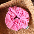 Pink Heart Handmade Scrunchie