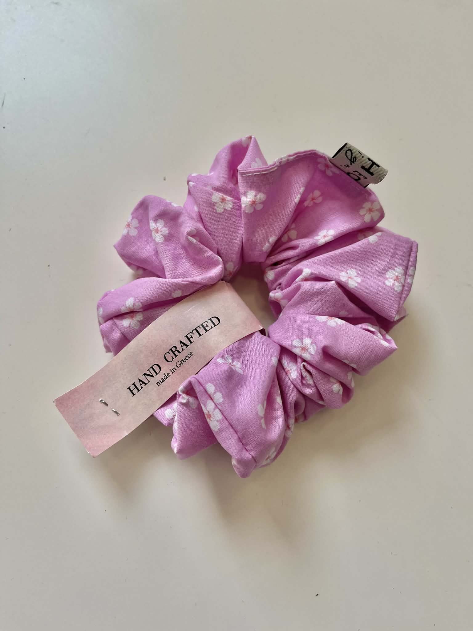 Handmade Scrunchie - Pink Flower
