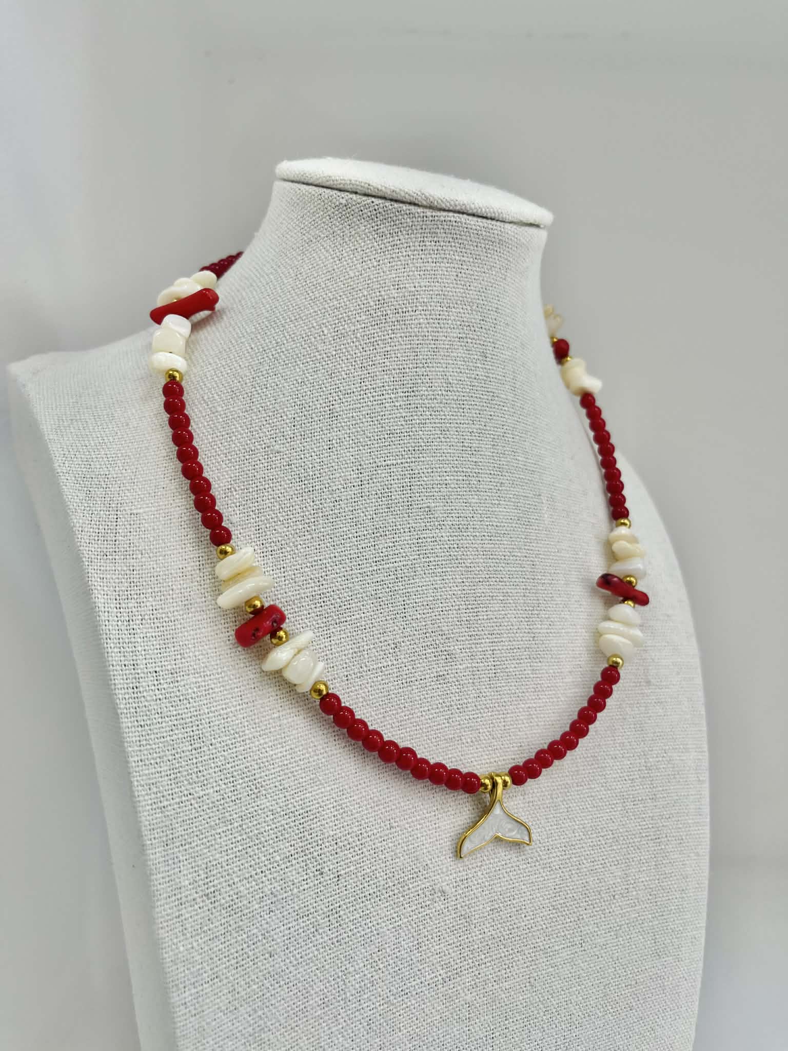 Red Mermaid Tail Necklace