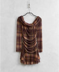 Brown Tulle Mini Dress