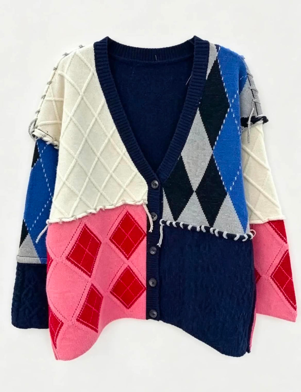 Patchwork Oversized Ζακέτα