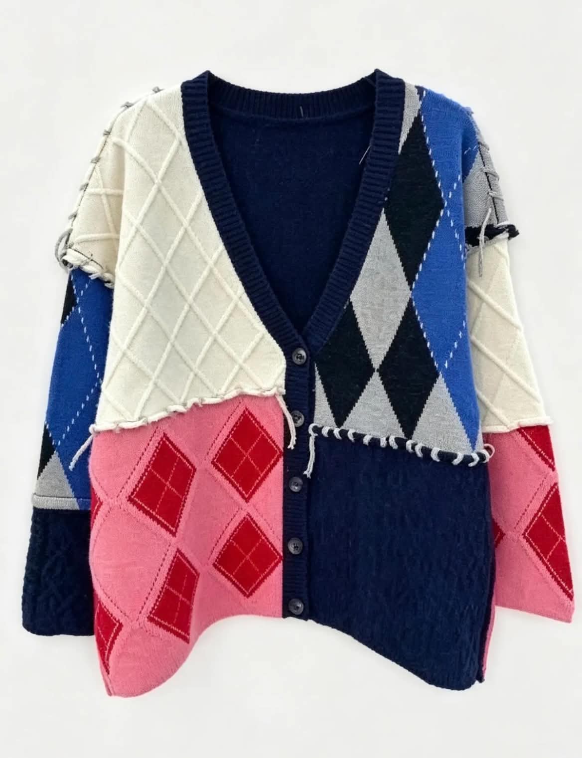 Patchwork Oversized Ζακέτα