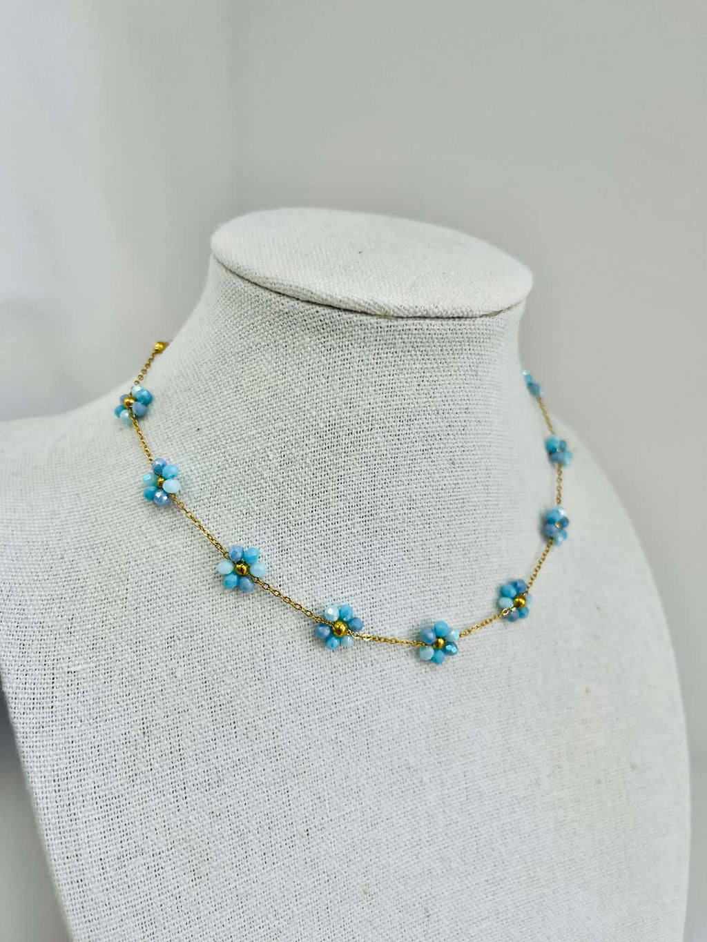 Flower Necklace - Baby Blue