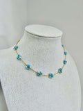 Flower Necklace - Baby Blue