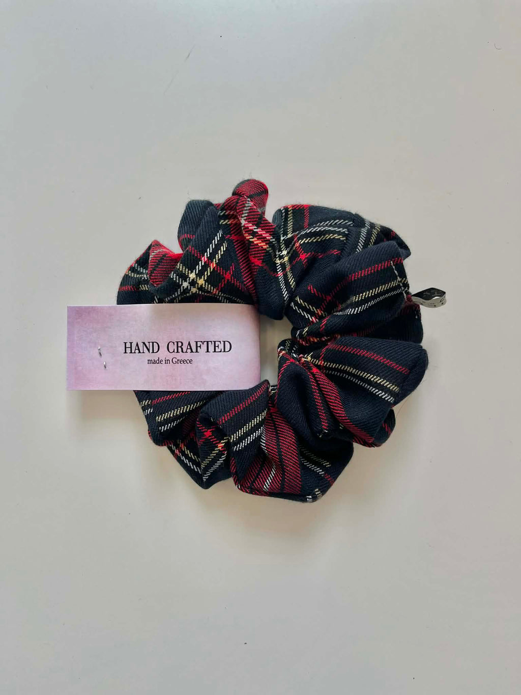 Handmade Scrunchie - Tartan Red