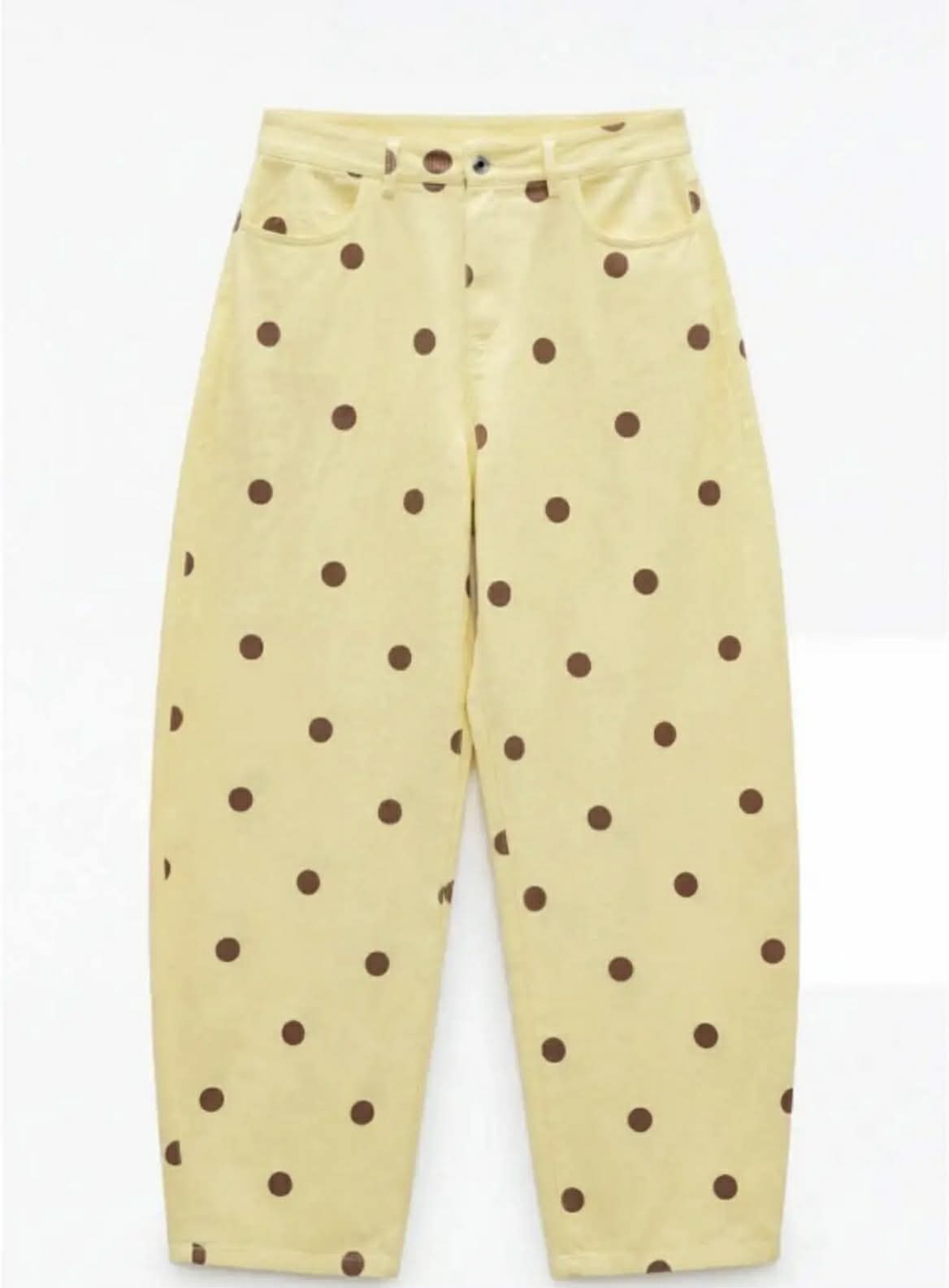 Lemon Polka Denim Pants