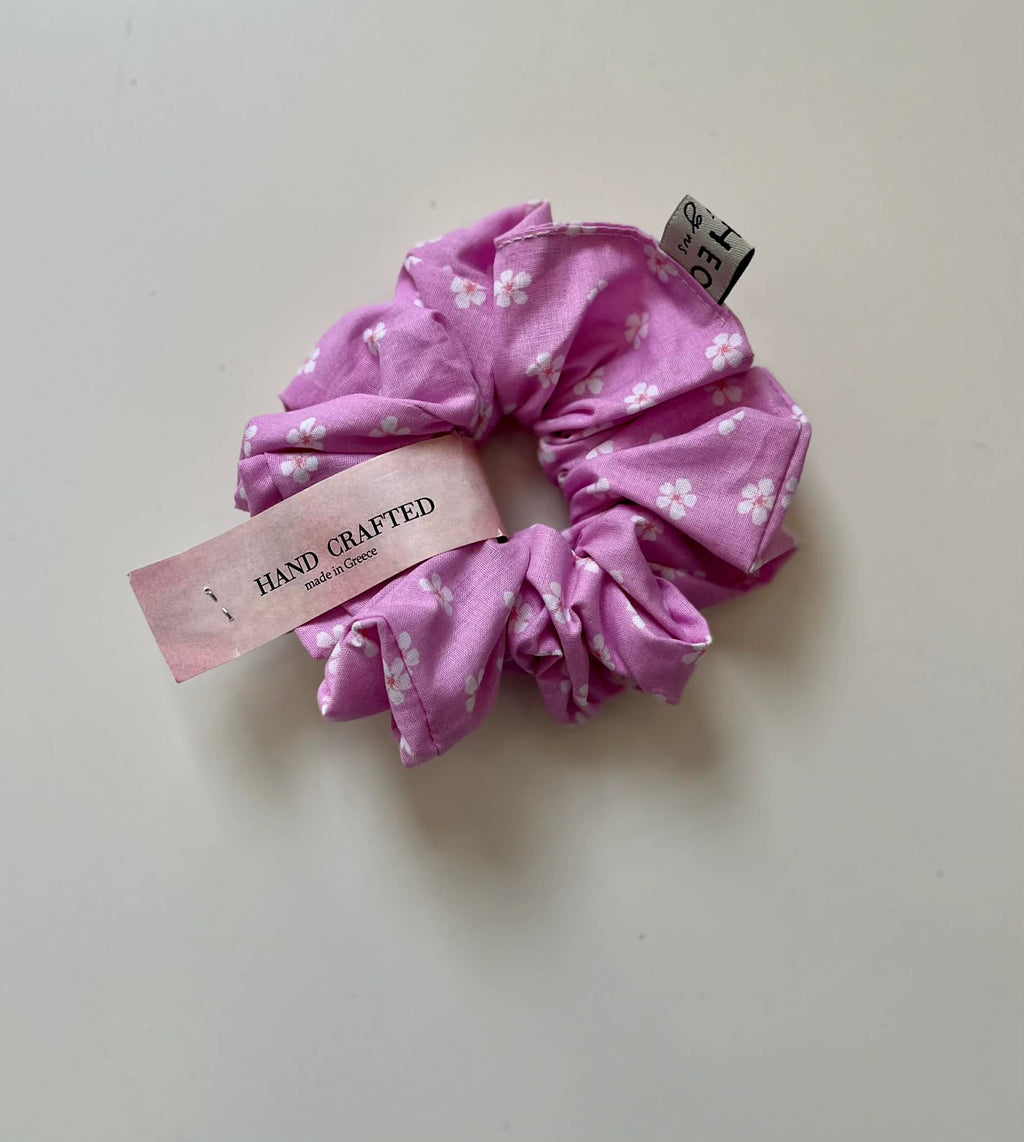Handmade Scrunchie - Pink Flower
