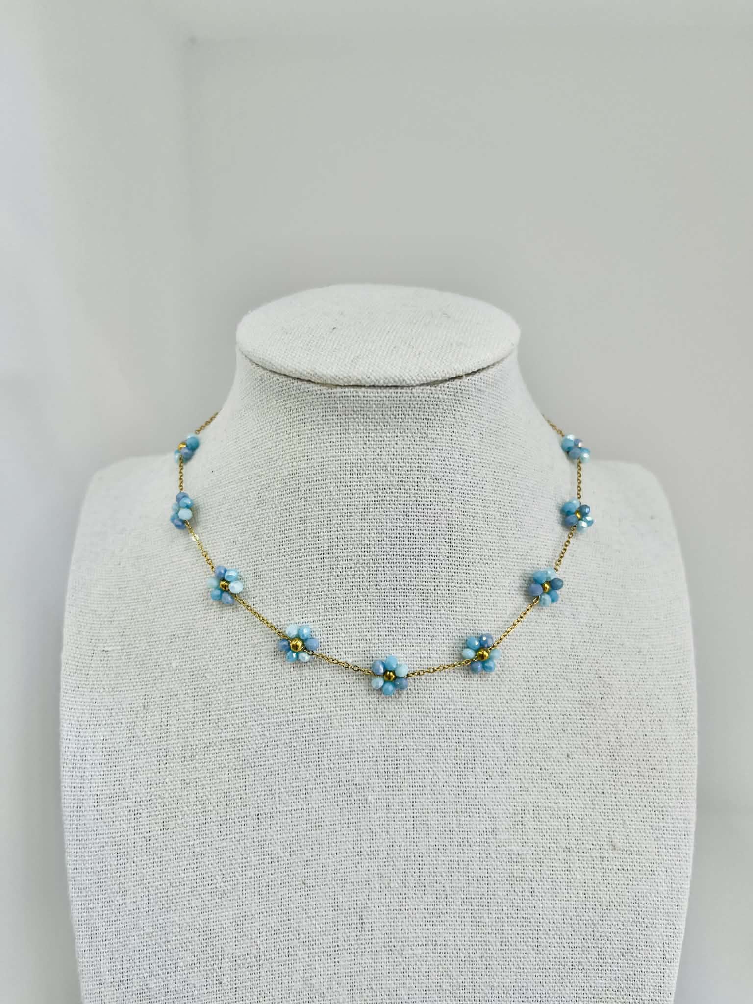 Flower Necklace - Baby Blue
