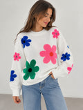 White Bloom Knit Sweater