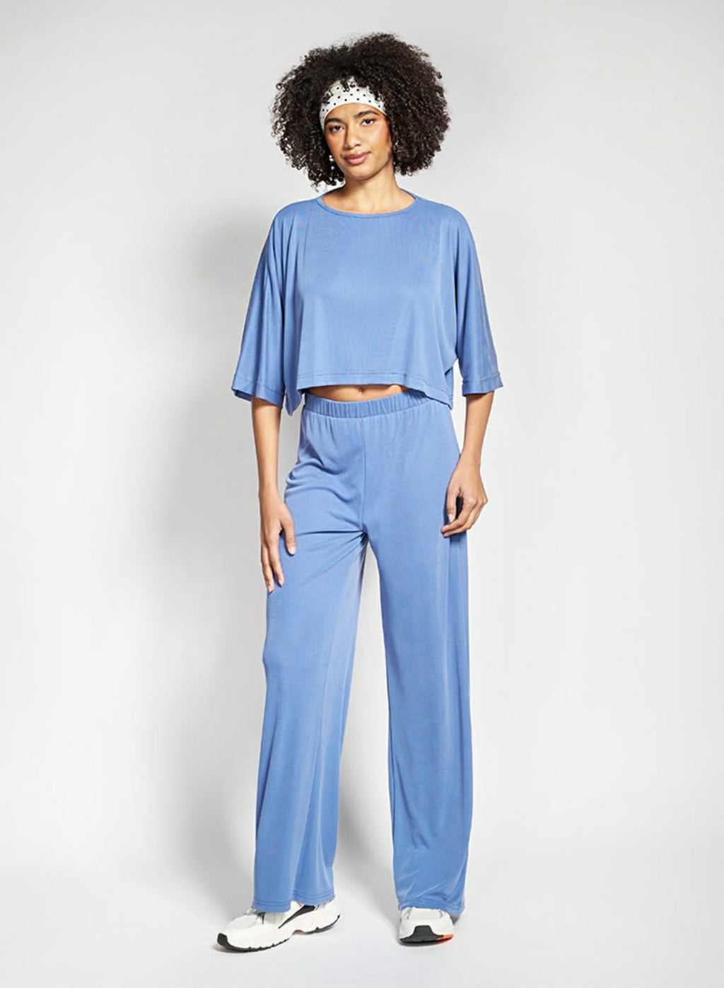 Crop Oversized Μπλούζα με Χαλαρή Εφαρμογή