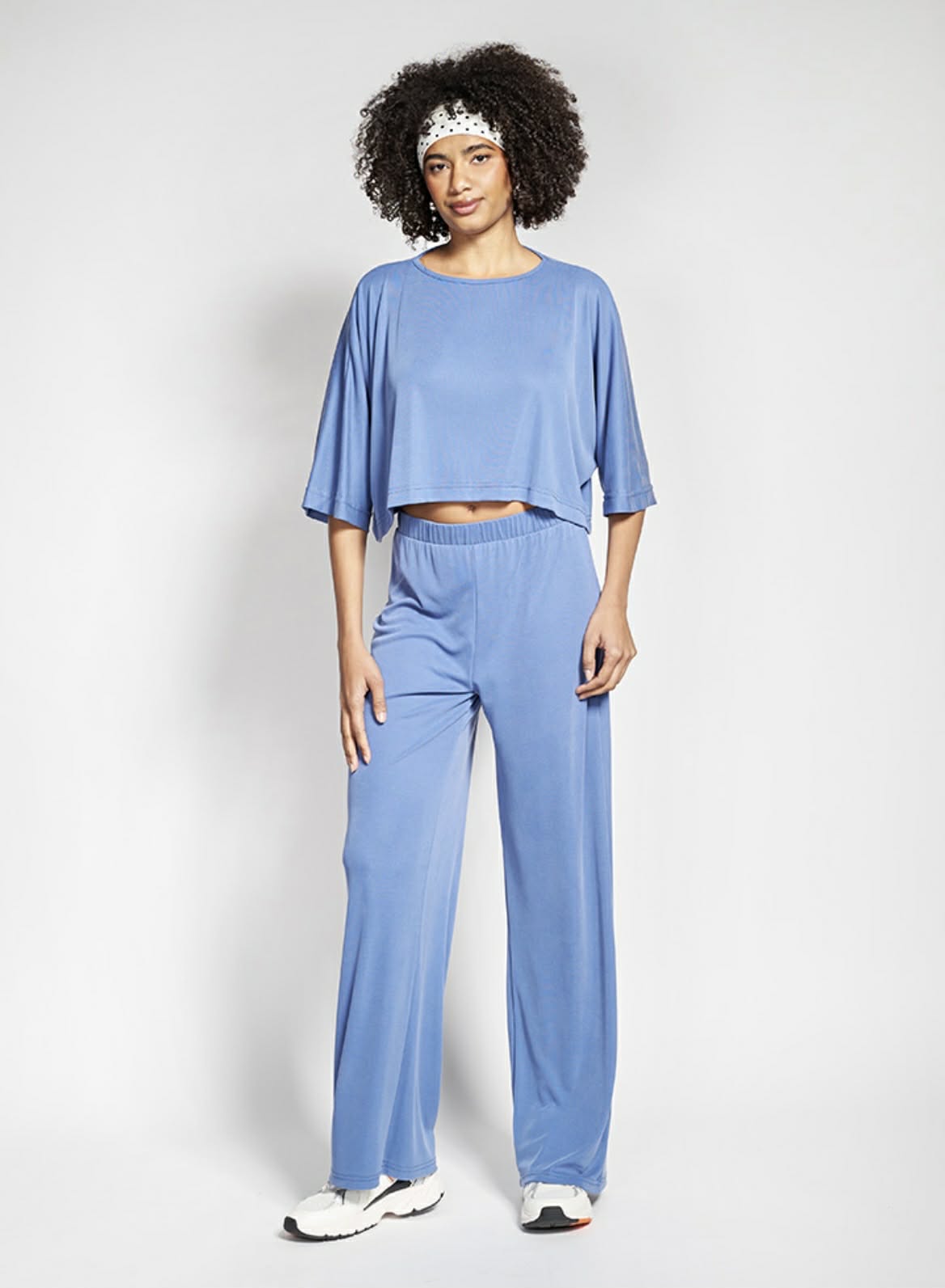 Crop Oversized Μπλούζα με Χαλαρή Εφαρμογή