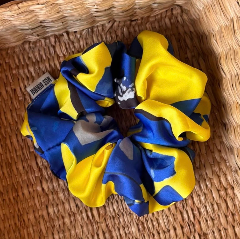 Blue & Yellow Satin