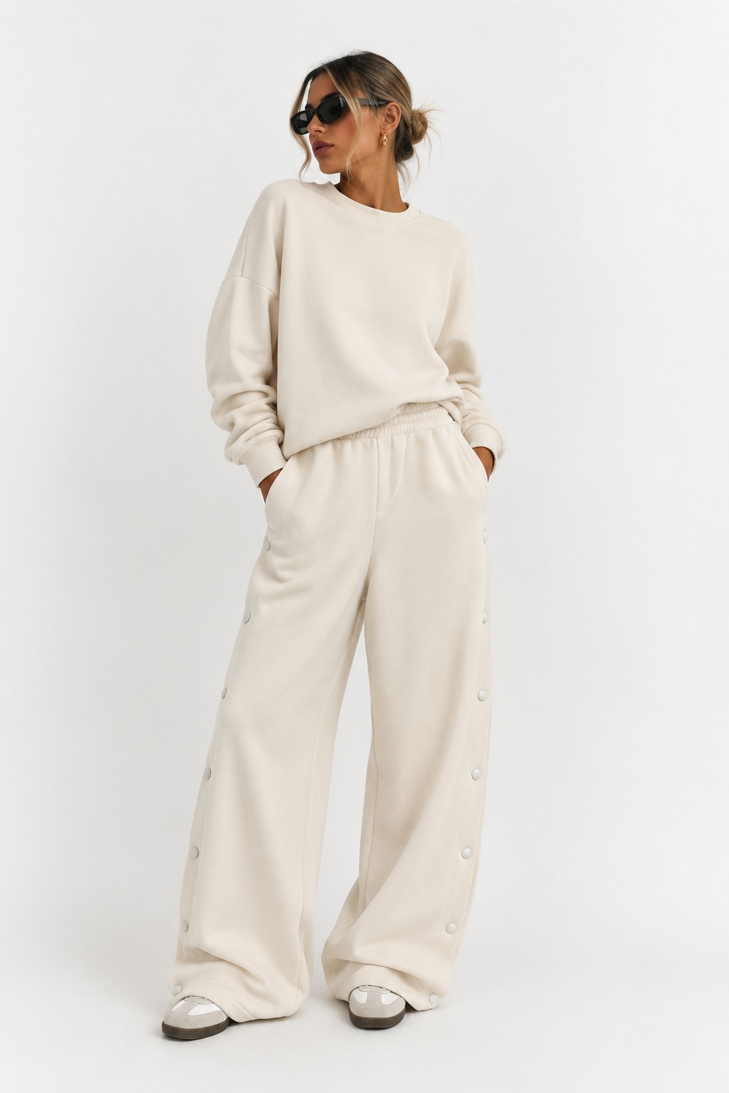 Lumina Button Detail Sweatpants