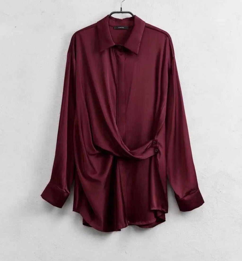 Lumina Satin Wrap Shirt