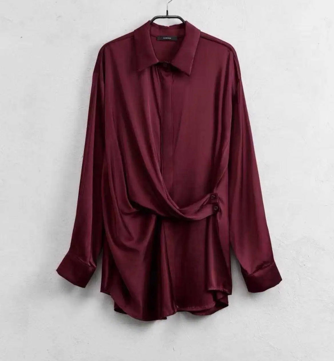 Lumina Satin Wrap Shirt