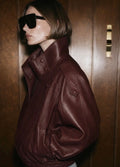 Burgundy Leather Effect Jacket