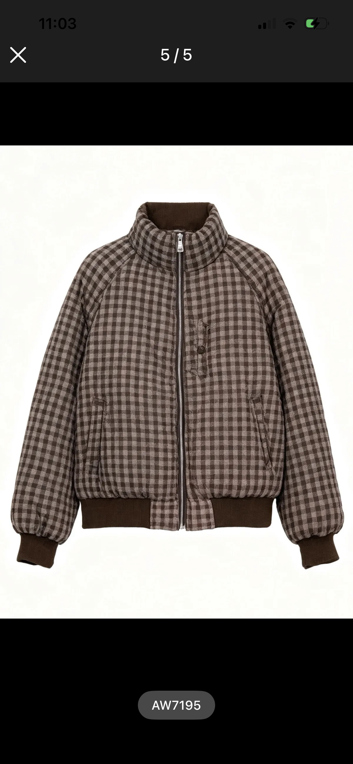 Brown Check Puffer Jacket