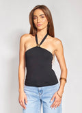 Halter Top Από Bamboo Μαύρο