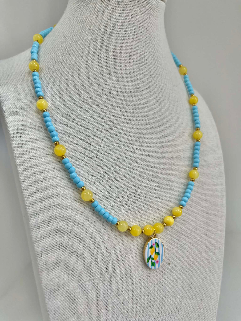 Lemon Blue - Handmade Necklace