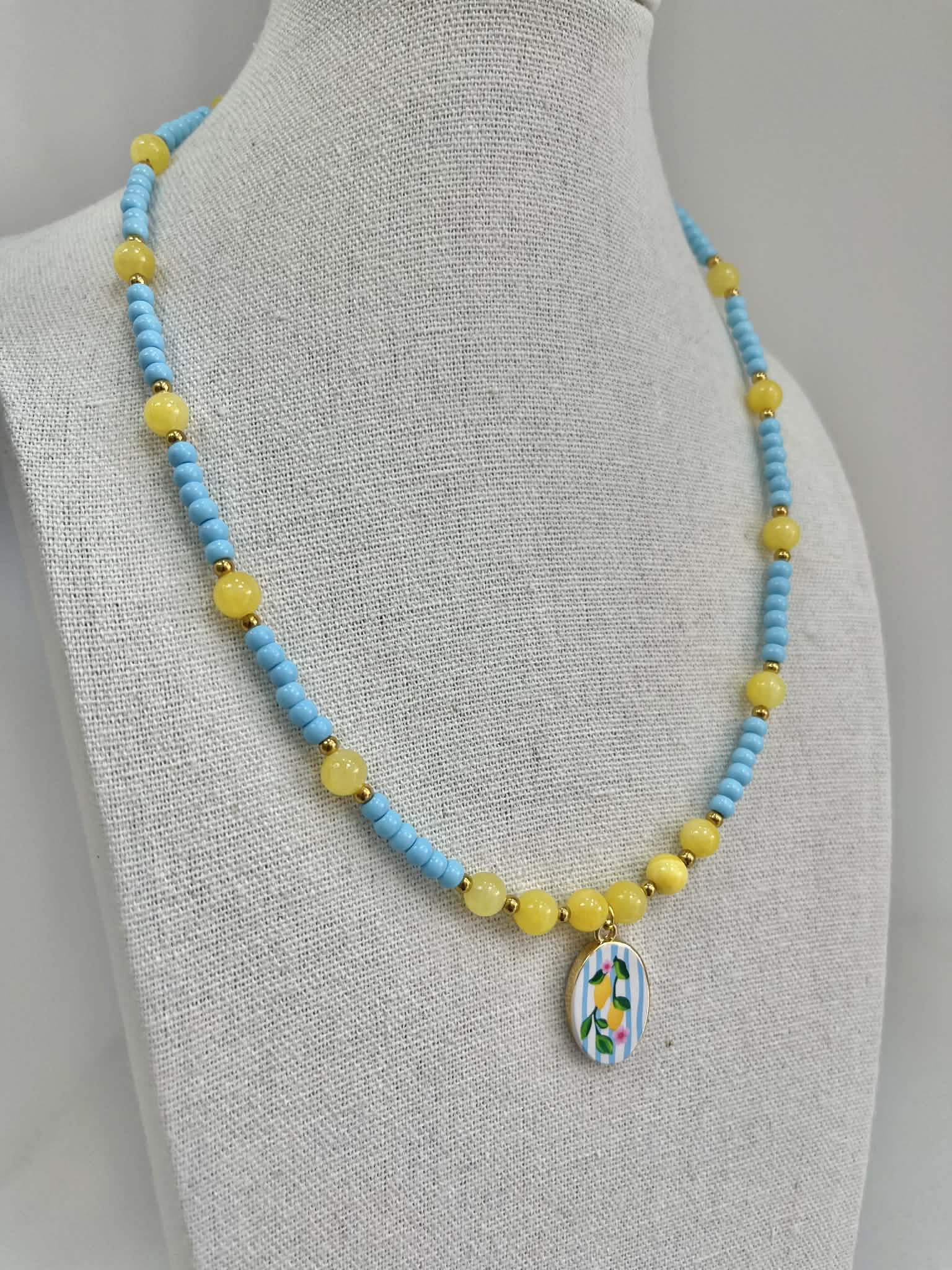 Lemon Blue - Handmade Necklace