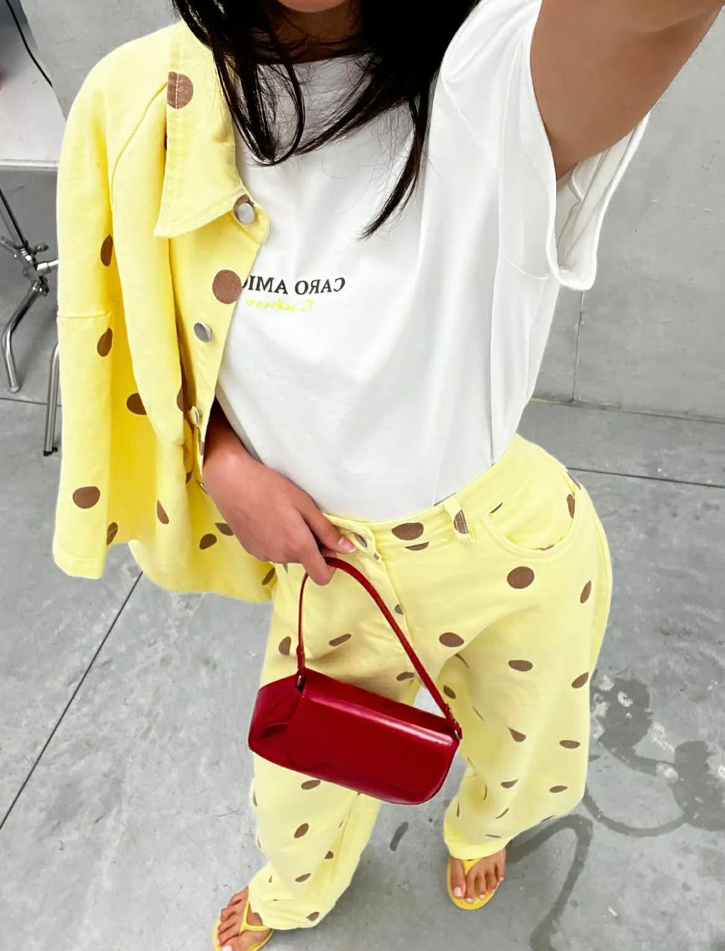 Lemon Polka Denim Pants