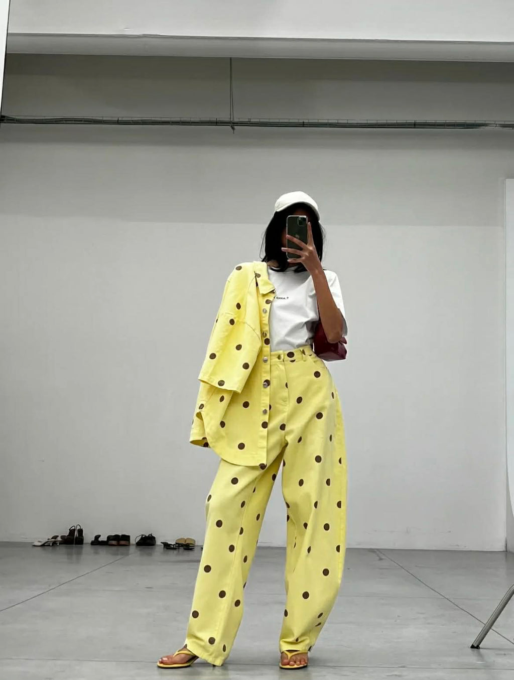 Lemon Polka Denim Pants