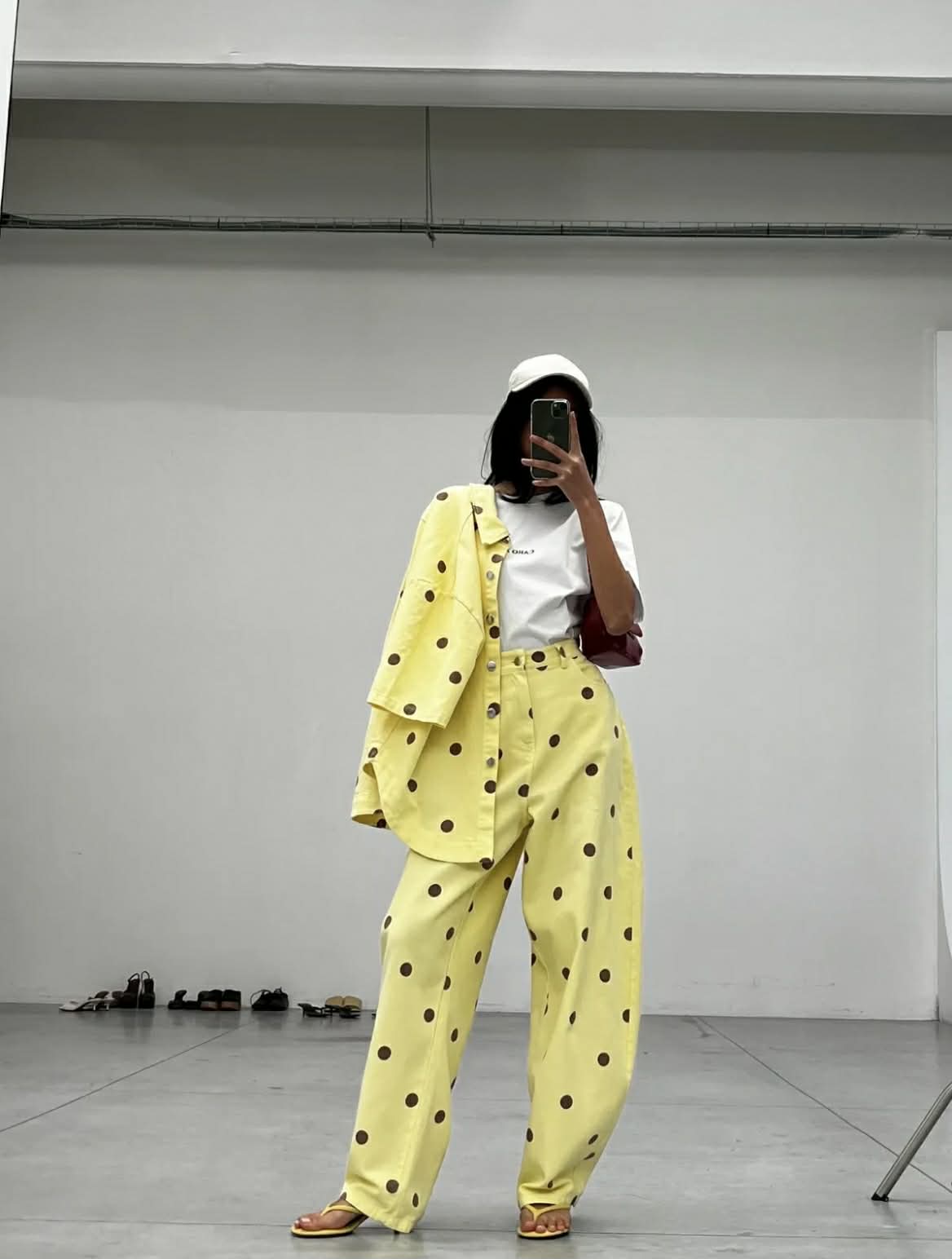 Lemon Polka Denim Pants