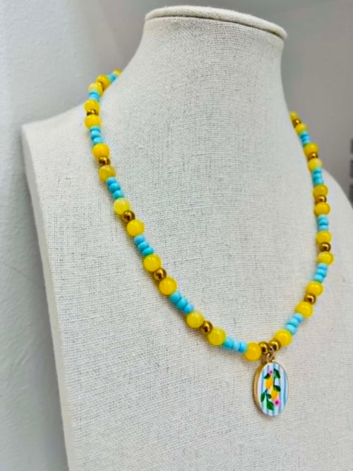 Blue Lemonade Necklace
