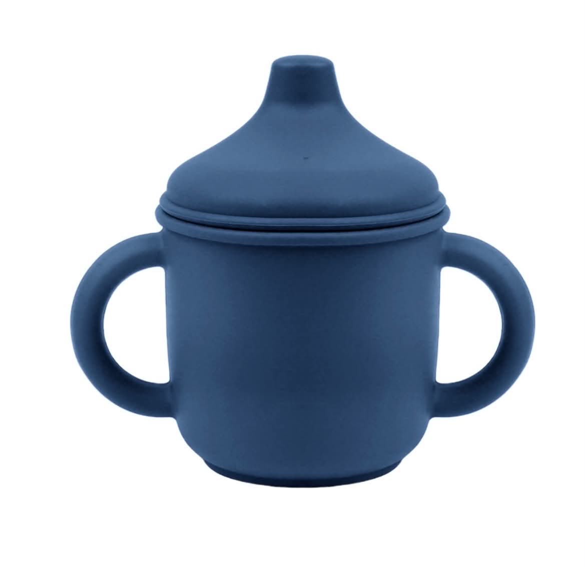 Ποτηράκι Σιλικόνης με πιπίλα 150ml – Navy Blue