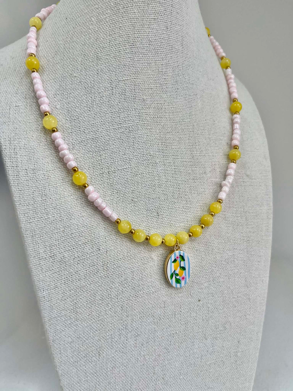 Lemon Pink - Handmade Necklace