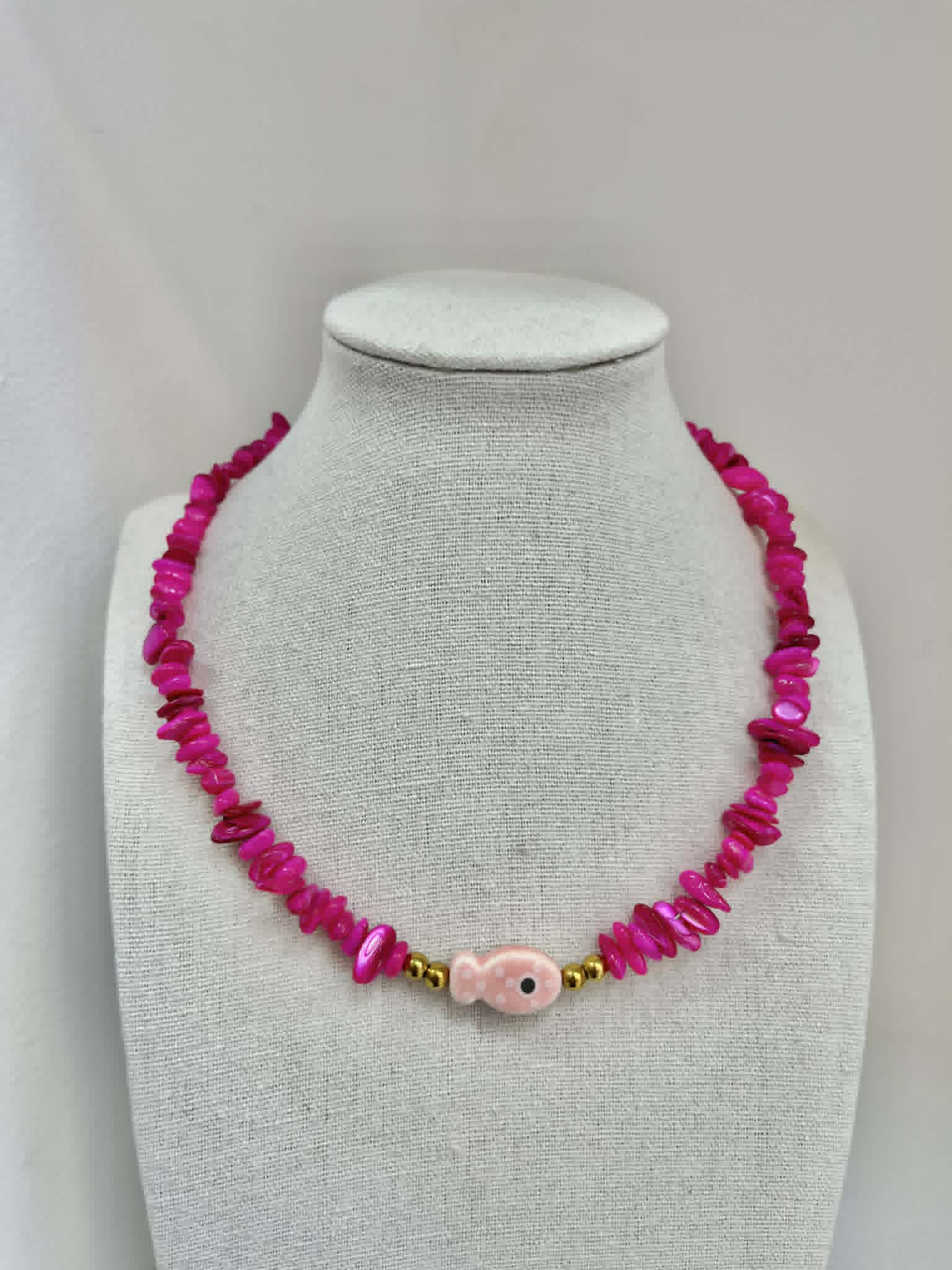 Pink Fish Handmade Necklace